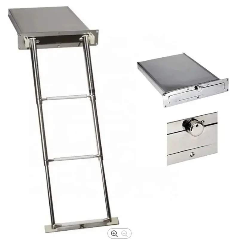 

Stainless Steel Marine Telescopic Folding Hidden Box Ladder 3-4steps Marine Hardware Accessories