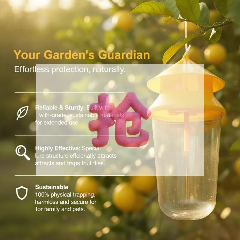 1Pcs Multipurpose Kitchen Yard Pest Tool Fruit Fly Trapper With Attractant Hanging Fly Traps Bottles Reusable Catcher