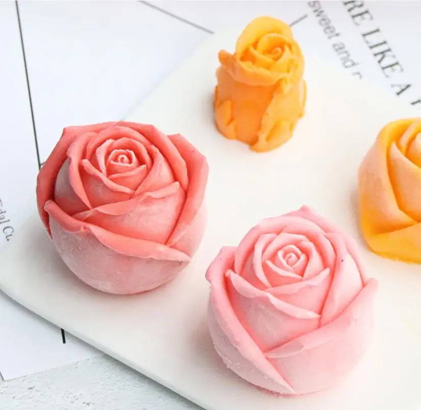 

Rose Flower Shape Silicone Candle Mold Fondant Chocolate Cake Molds Aromatherapy Gypsum Candle Handmade Soap Mold Cake Baking