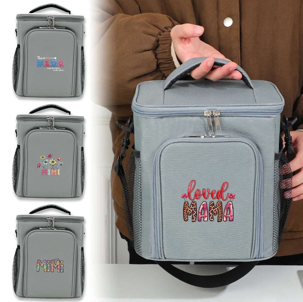 

Ice Pack Portable Outdoor Food Storage Camping and Picnic Organizer Box Mom Printing Series Reusable Travel Refrigerated Bag