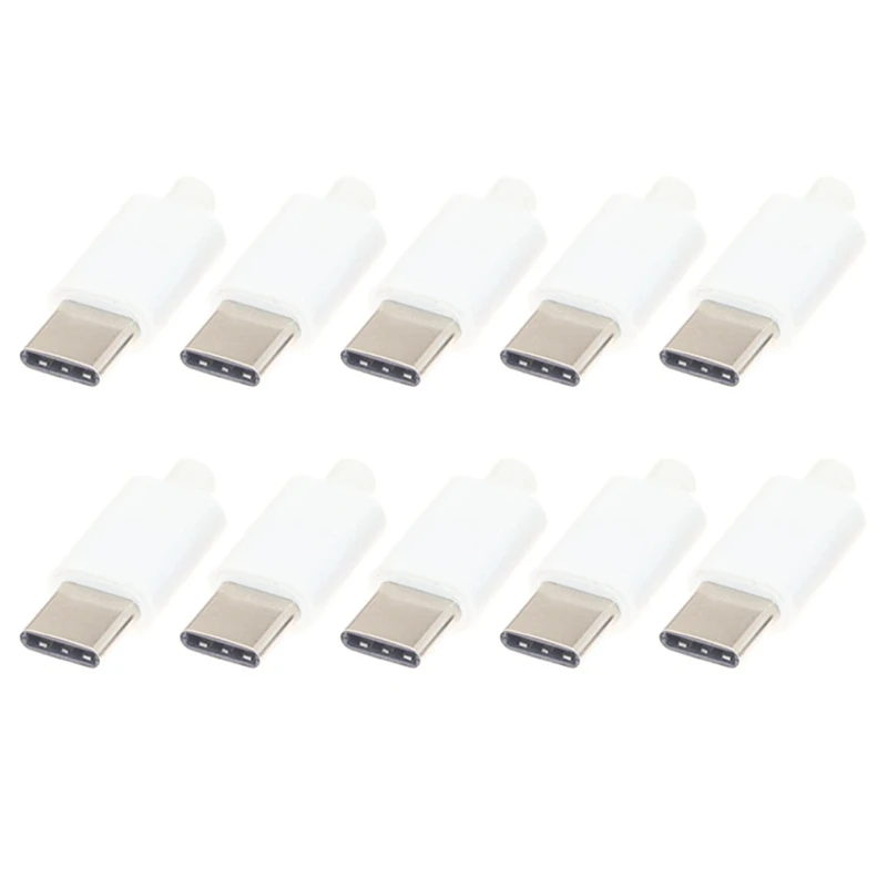 ใหม่10ชิ้น Usb3.1 Type C 3A ชาร์จเร็วขั้วต่อ USB หัวต่อตัวผู้ปลั๊กหางปลาเชื่อมขั้วไฟฟ้าสายข้อมูล DIY