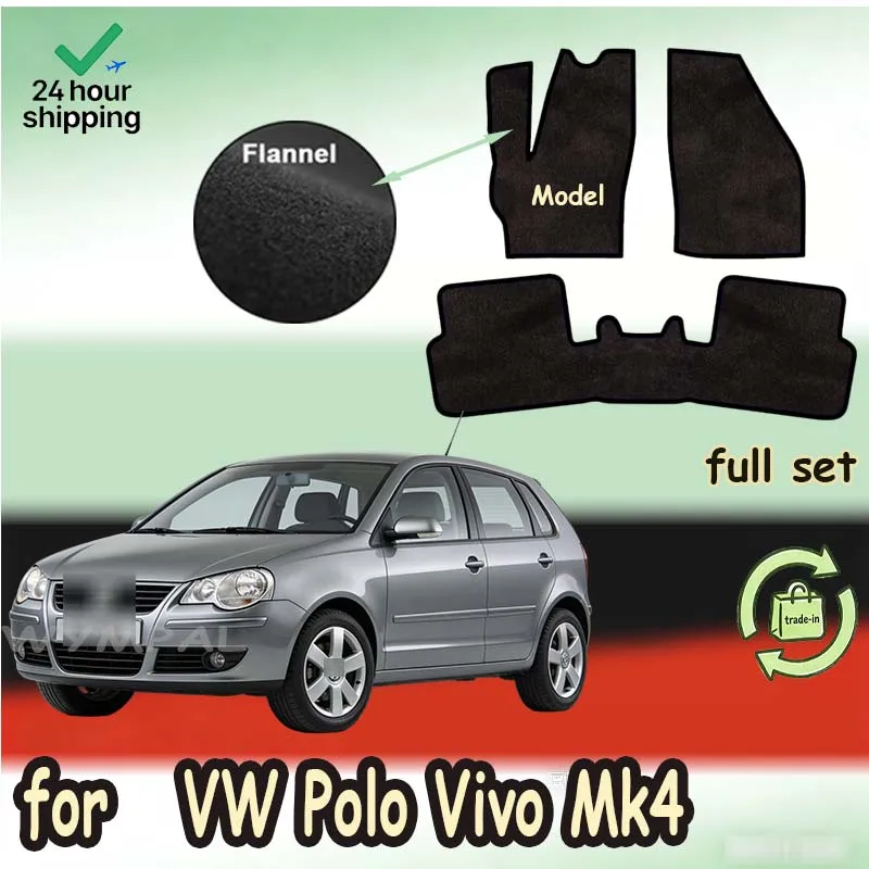 

Нейлоновые замшевые автомобильные коврики для VW Polo Vivo Mk4 2002~2009 9N 6Q 9N3, панели-коврики, накладки на пол, автомобильные аксессуары