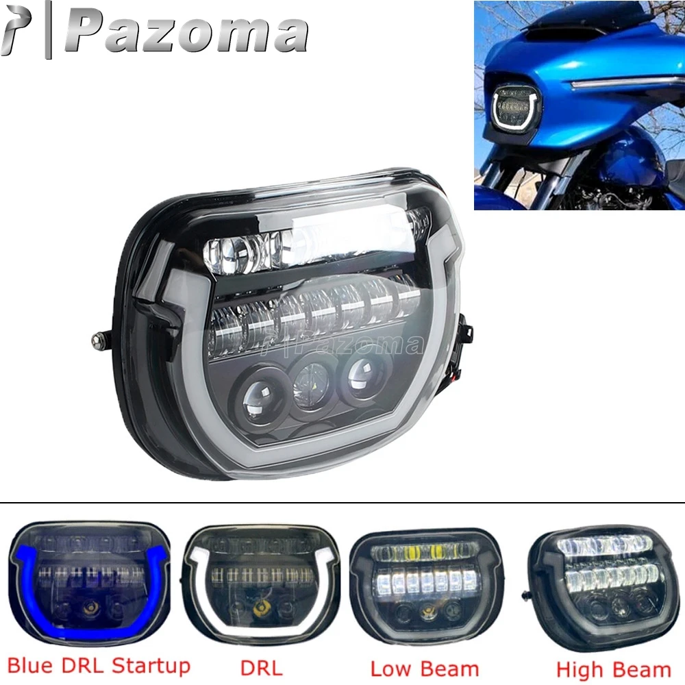 LED عالية شعاع منخفضة شعاع رئيس ضوء دراجة نارية المصباح ل هارلي شارع الإنزلاق FLHX FLHXI CVO FLHXSE الترا FLHXU 2023 2024 2025