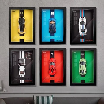 1:32 Foto Rahmen Version Legierung Metall Sport Auto Modell Simulation Racing Auto Modell 3D Hängen Malerei Kinder Spielzeug Geschenke Dekoration