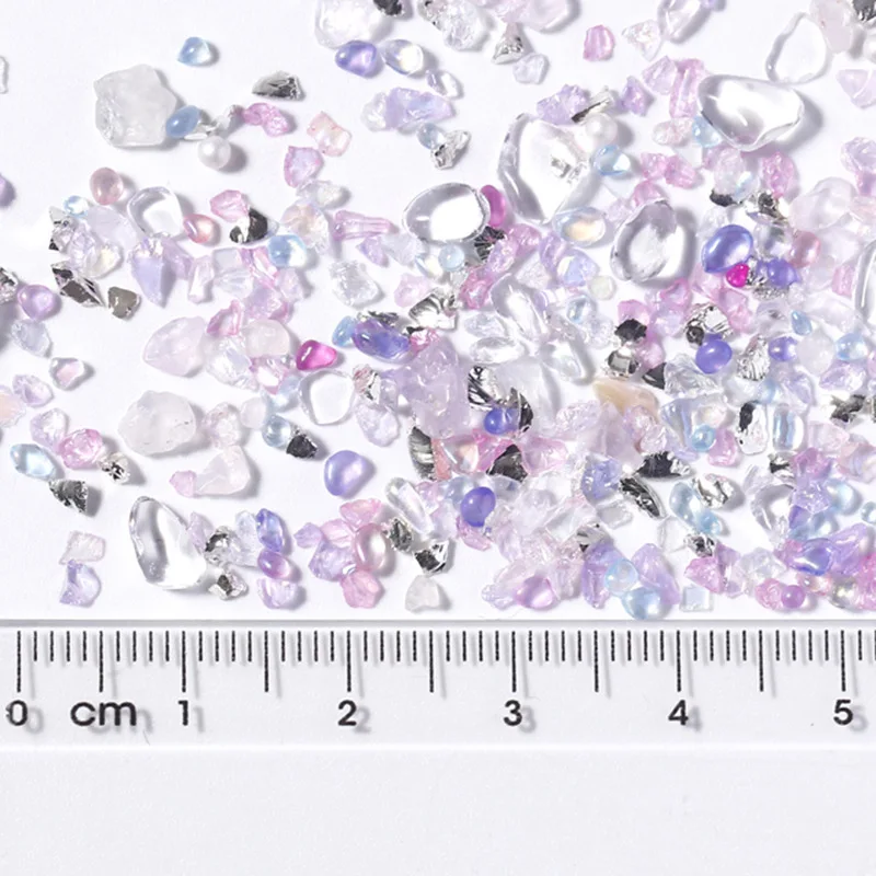 1 Pack Irregular Nail Crystal Gravel Glass Crushed Stones Jade For Nails Decoration Accessories Parts Manicure Rhinestone Charms