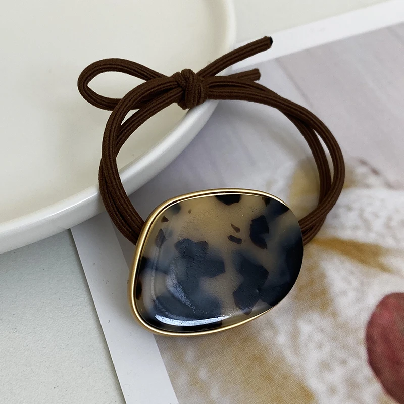 New Rubber band Acetic Acid Marbles Pattern Head Ropes Hair Ring Women's Fashion Style Marble Ball Head Tie Headwear Accessories image 3