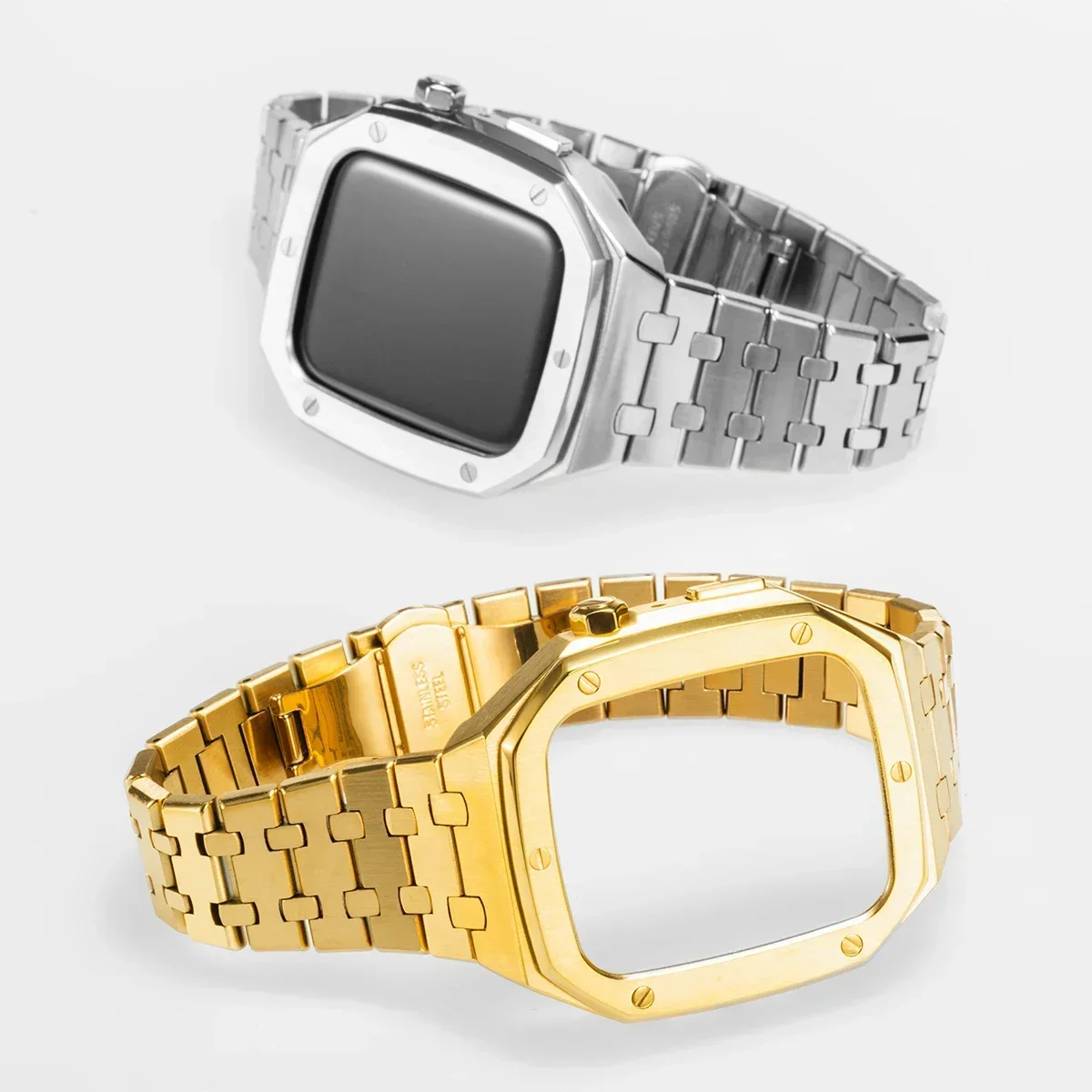 Luxury Modification Kit Bezel Case Band For Apple Watch Band 44mm 45mm Metal Bezel Frame for iwatch Series 6 5 4 SE Accessories