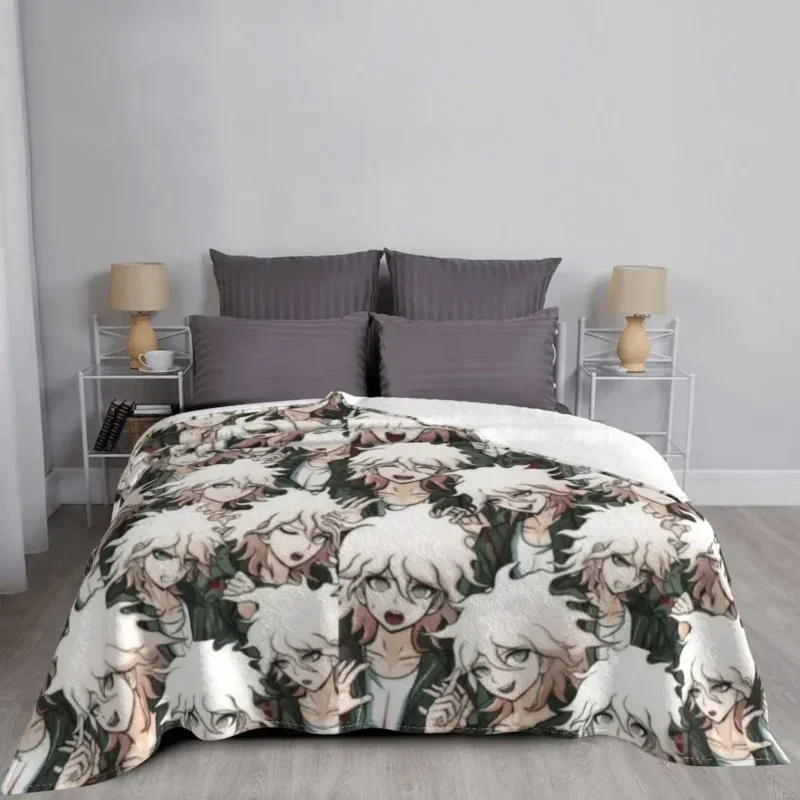 Nagito komaeda voice flannel blanket hope Danganronpa funny throw blankets for bed sofa couch 125*100cm bedspread blanket