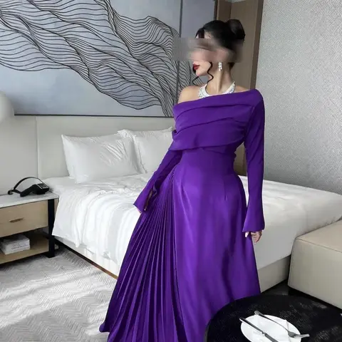 2024 Höst/Vinter Off-Shoulder Sexig Vikt Aftonklänning Damkläder Från Amazon Independent Station Ebay Mellanöstern 6 best sales Amazon aftonklänningar - №6