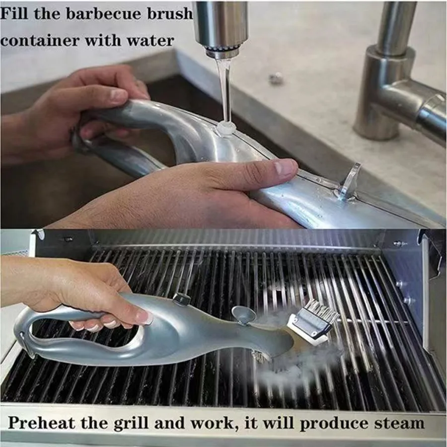 BBQ Grill Outdoor Steam Cleaning Brushes Barbecue Cleaner Suitable For Charcoal Scraper Gas Accessories Cooking Kitchen Tool