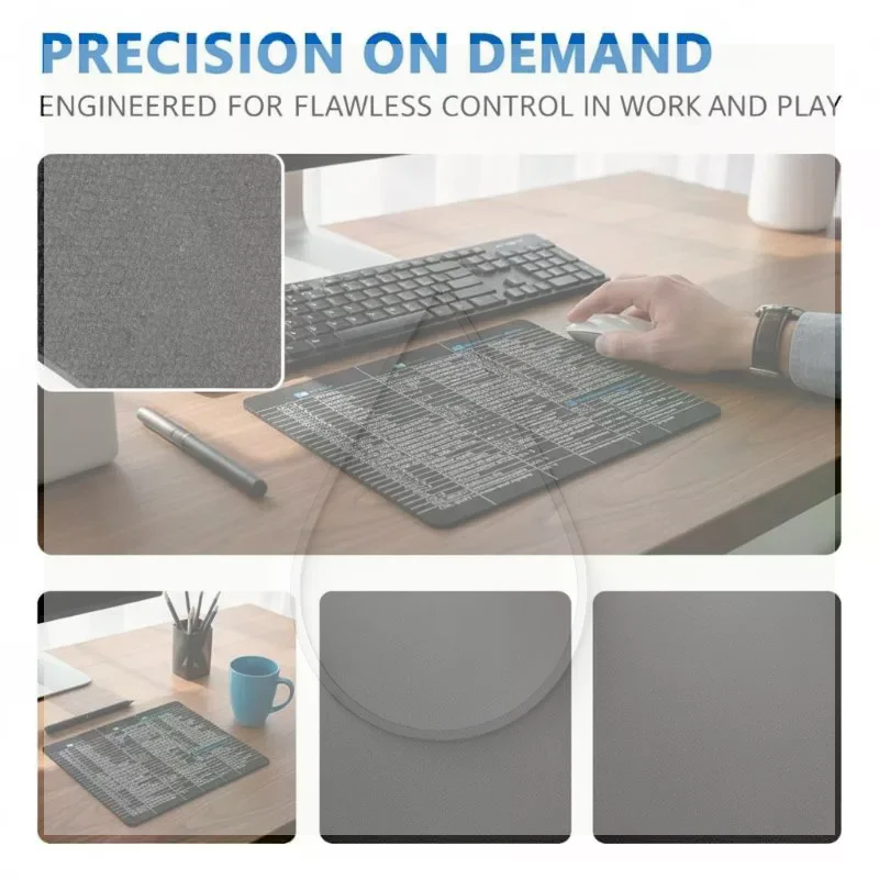 Russian Keyboard Shortcut Guide Mouse Pad Non Slip Rubber Base Stain Proof Thickened for Designer Worker Desktop Use