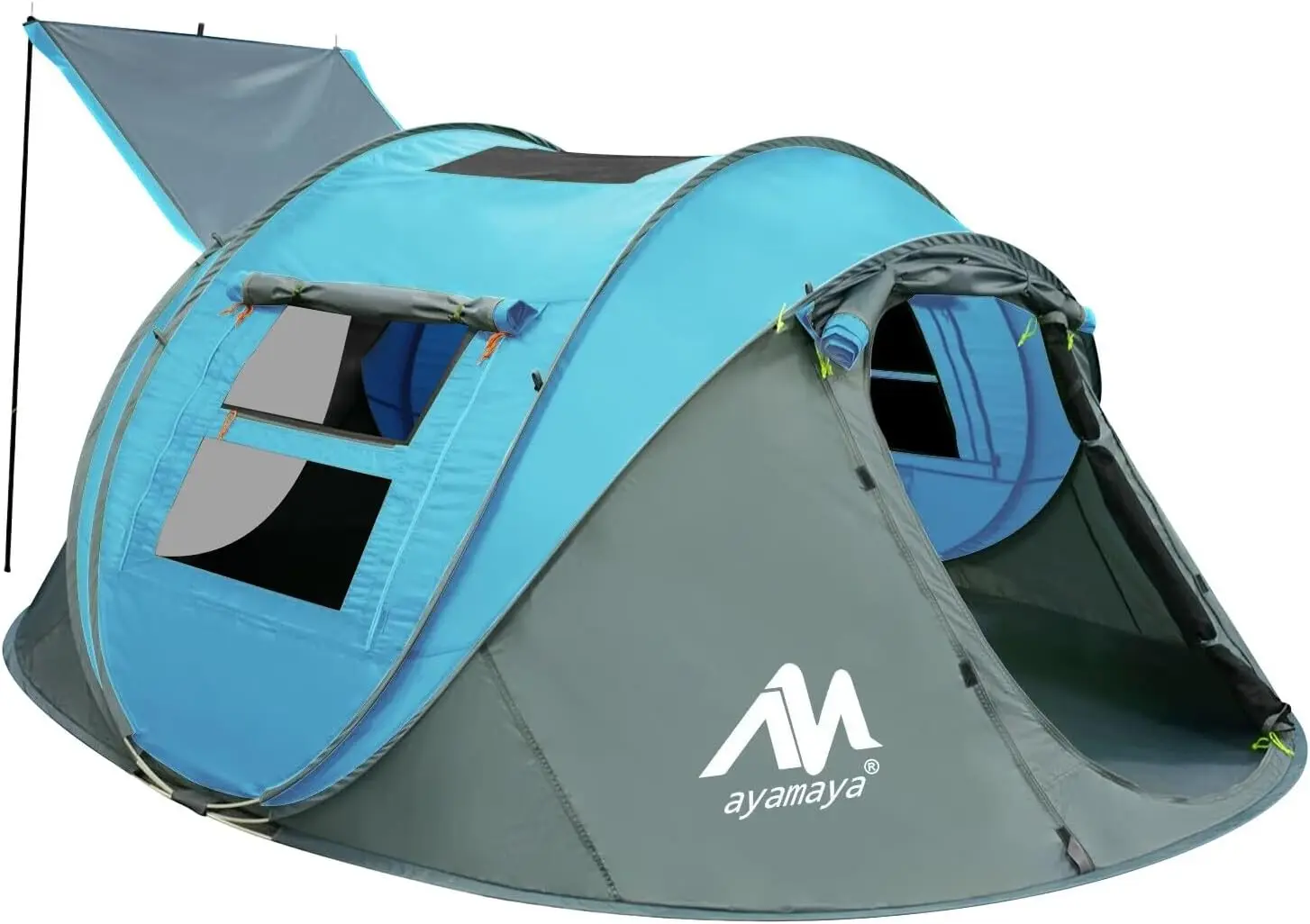 

4 Person Pop Up Tents for Camping - Waterproof Instant Family Tents with Skylight & Removable Rainfly, Upgraded Large Size