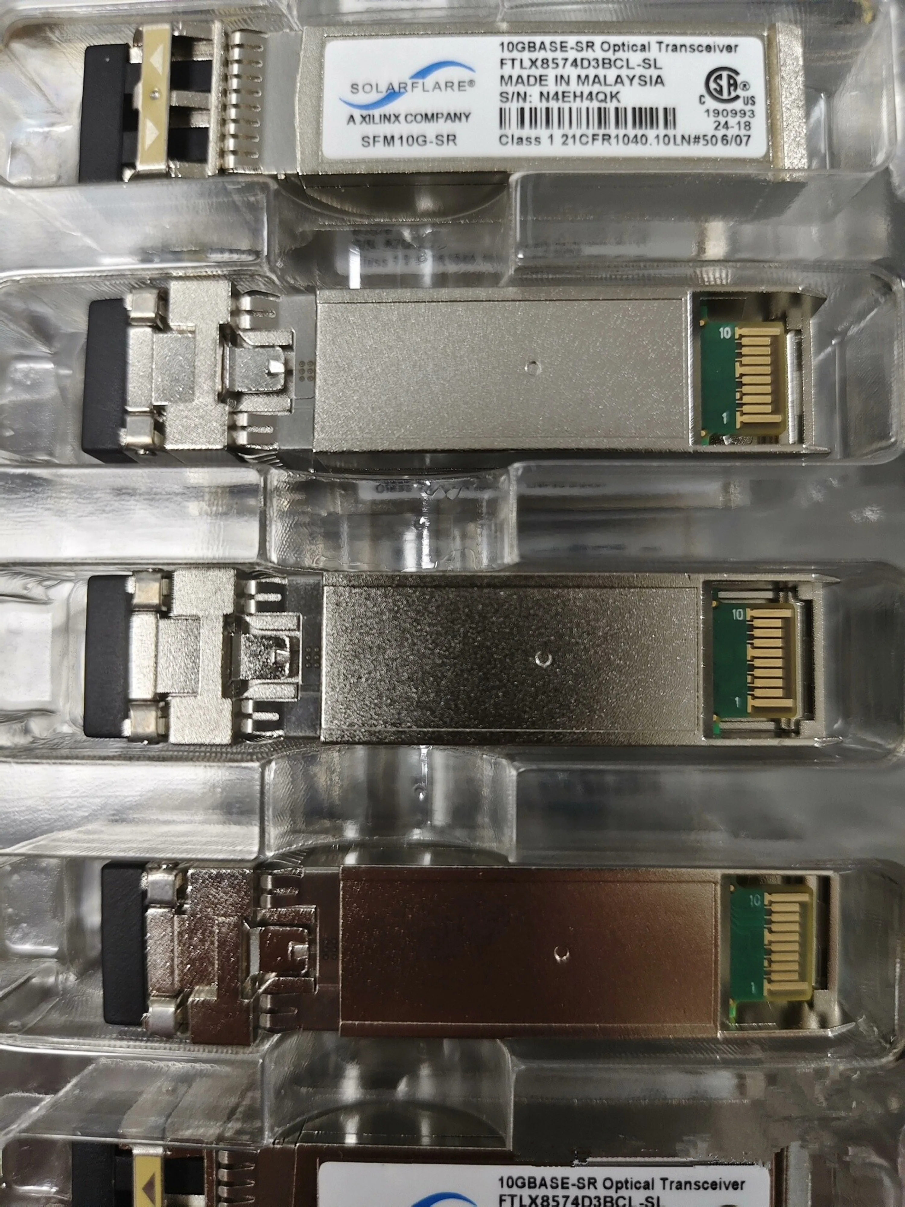 Solarflare 10G SR Transceiver FTLX8574D3BCL-SL SMF10G-SR 10GBASE-SR Solarflare SFP Kartu Jaringan Optik Serat
