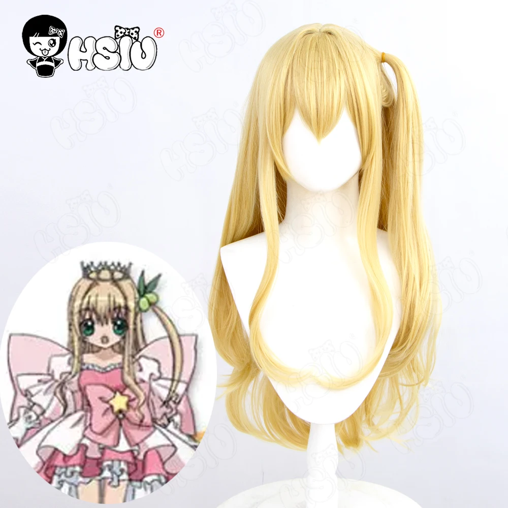 Hanazono Karin Cosplay Wig Fiber synthetic wig「HSIU 」Yellow Long Wig+Wig cap Anim Kamichama Karin Cosplay Wig