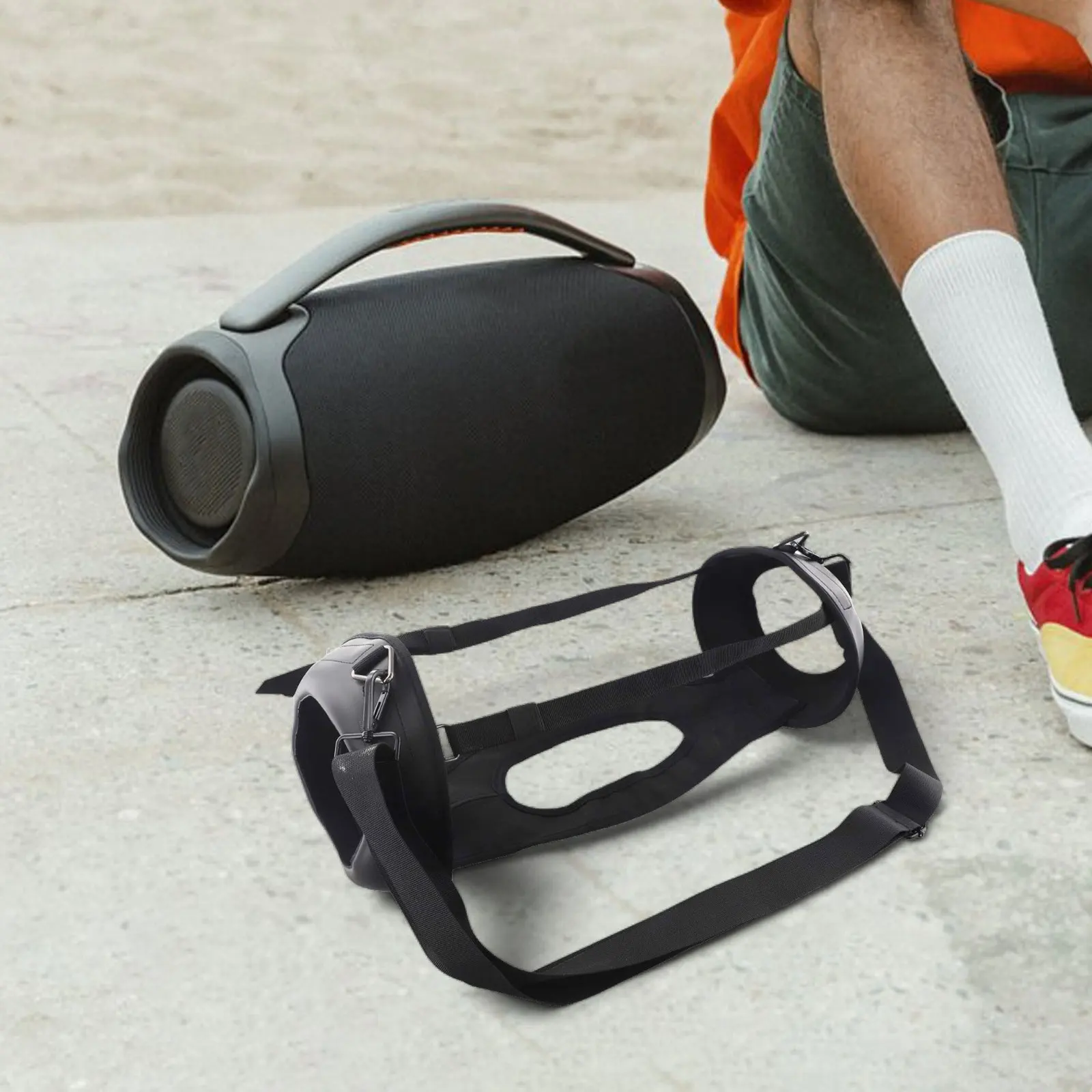 1 قطعة حقيبة حمل PU مع حزام قابل للتعديل لـ JBL Boombox3 حافظة حماية مكبر الصوت ملحقات سماعات الأجهزة الإلكترونية الاستهلاكية