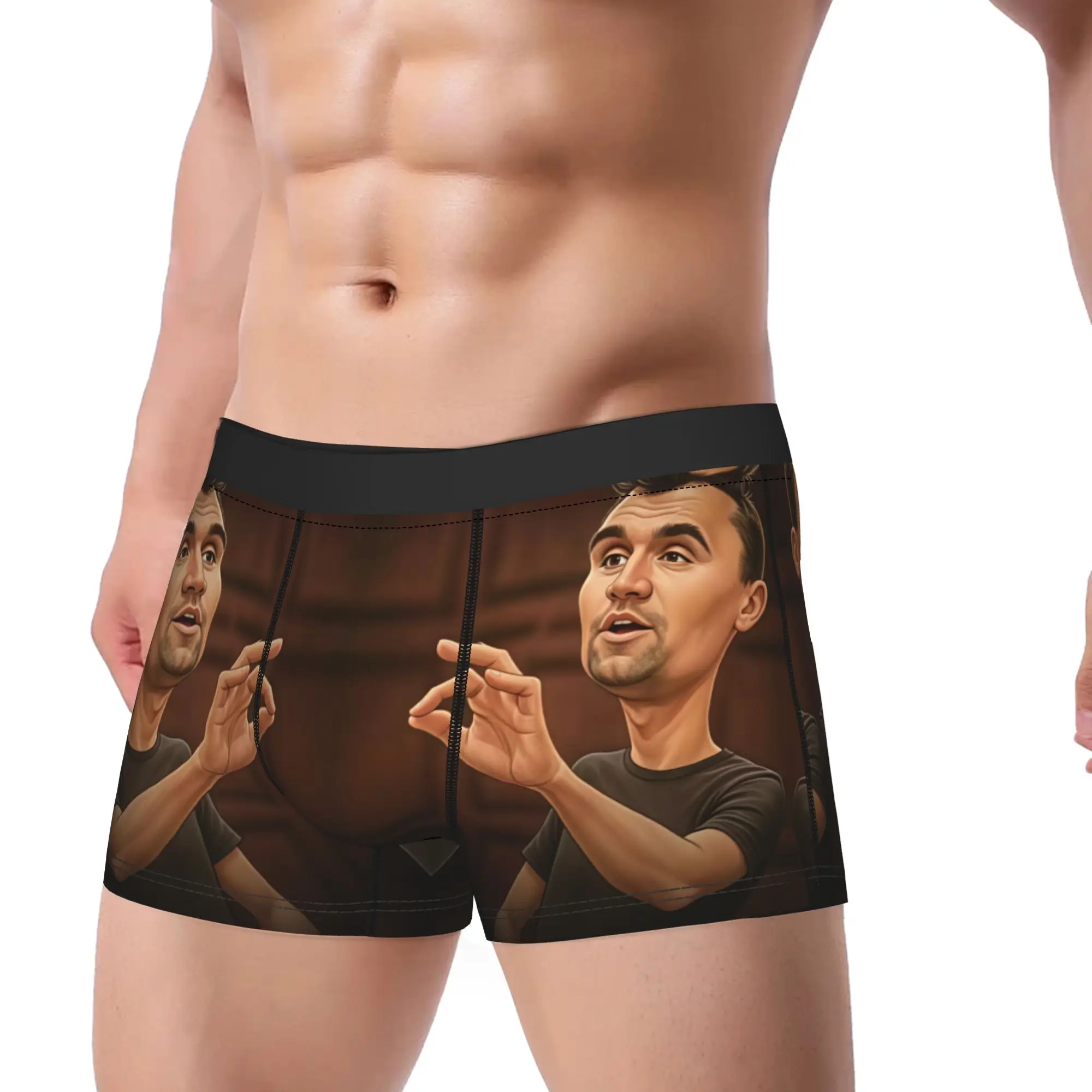 Charlie Kirk Caricature Cartoon Art Meme Shorts Briefs  Underwear Trenky Male Breathable Boxershorts Custom Plus Size Underpants