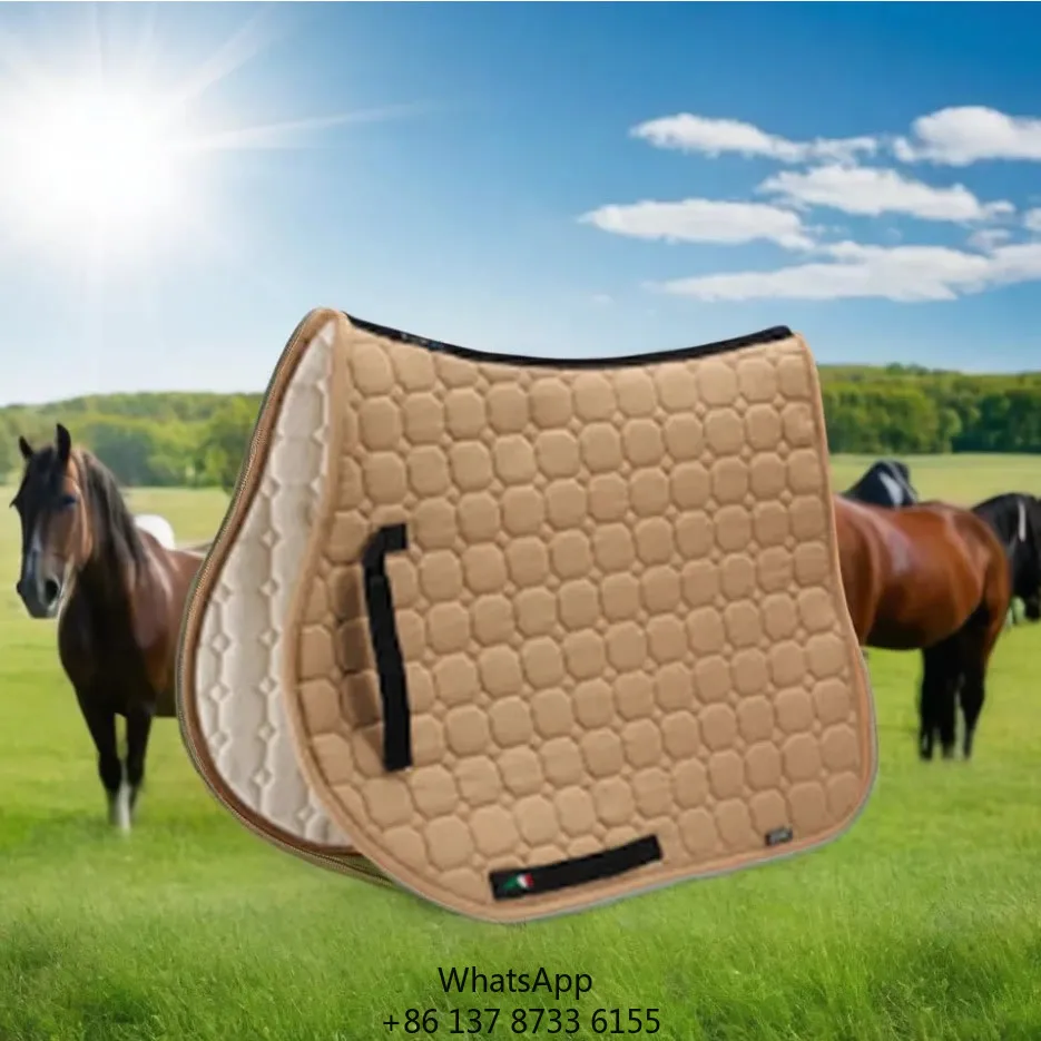 

Customized Logo Equestrian Jumping Dressage Saddle Pad Horse Riding Pad With Cotton And Polyester Filling Polycotton Lining