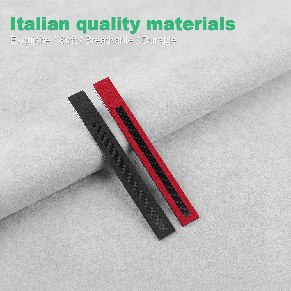 Indicatore del volante in pelle scamosciata superiore italiano per Tesla Model Y Model 3 X S Highland 2024 center Trim Strip accessori interni per