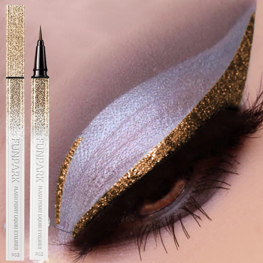 Stylo Eyeliner liquide Flash, Durable, brillant, imperméable, liquide coloré, maquillage coréen pour femmes, cadeau, cosmétiques marron, 1 pièce