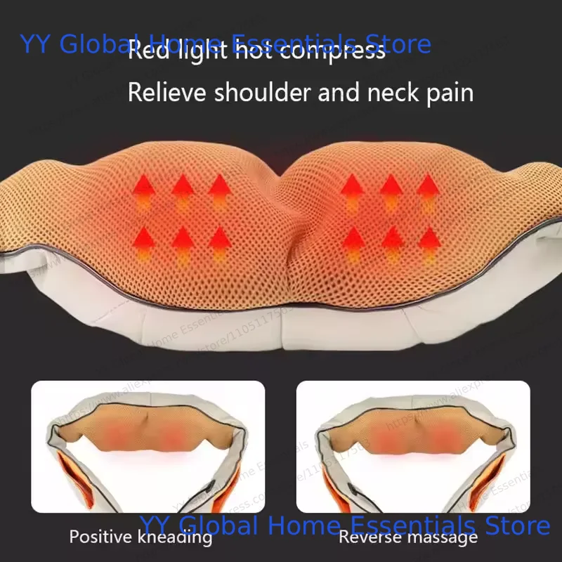 جهاز مساج شياتسو الكهربائي على شكل حرف U للظهر والرقبة والأكتاف، تدليك بالأشعة تحت الحمراء الساخنة، للمنزل، من شحن إسبانيا #4