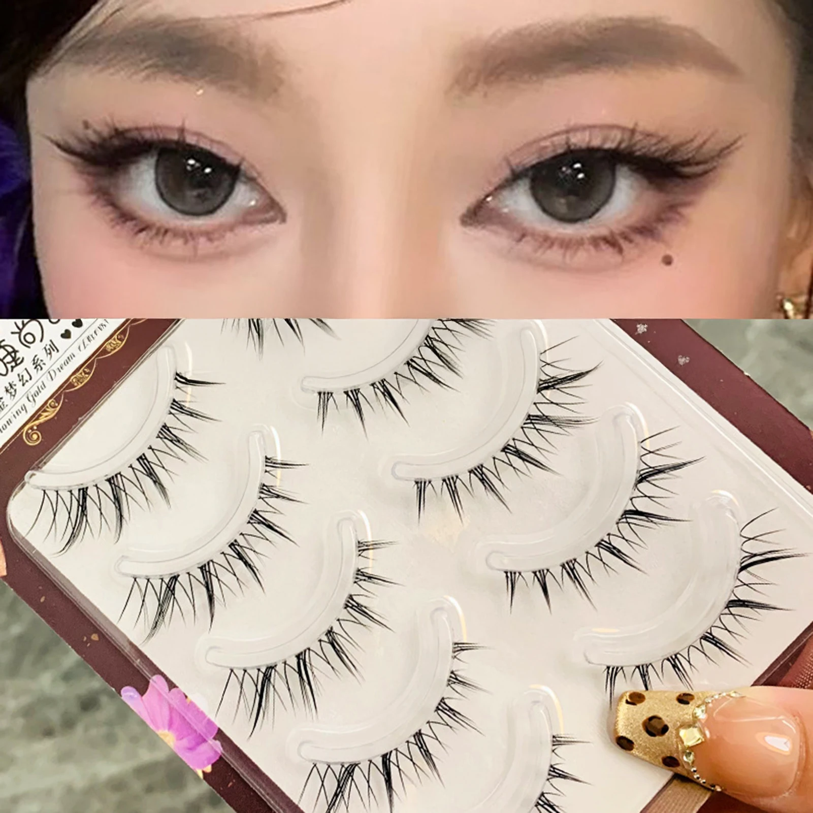 Falsche Wimpern im Fuchsstil, volle Streifen, C, lockig, 9–13 mm, gemischte Länge, natürliche schwarze Faser, gekräuselt, gefälschte Wimpern für Damen, tägliche Wimpern