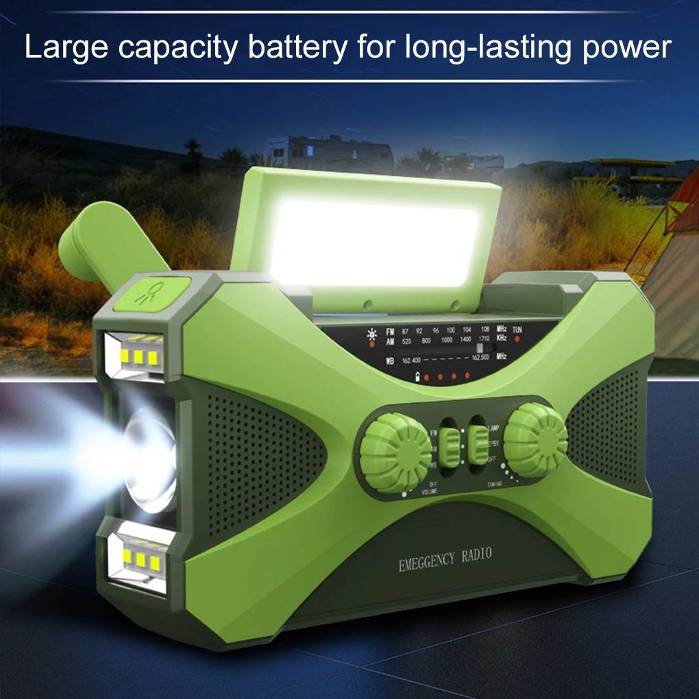 

ABS Portable Radio With SOS Alarm And LED Flashlight | Hand-cranked Portable Emergency Radio