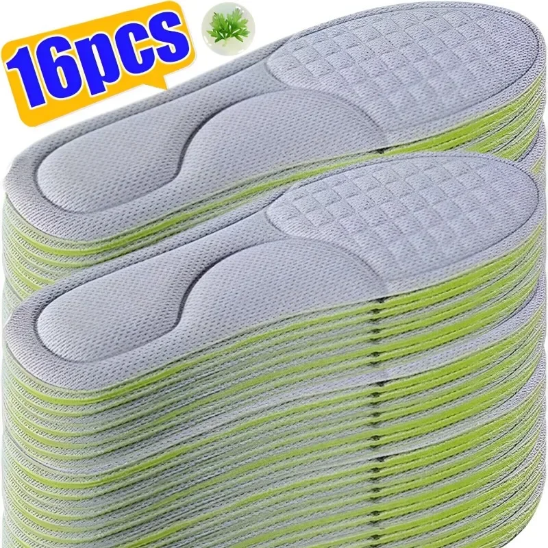 16/2pcs Memory Foam Nano Insoles Unisex Soft Sweat-Absorbing Shoe Sole Insert Paddings Women Men Orthopedic Sports Cushion