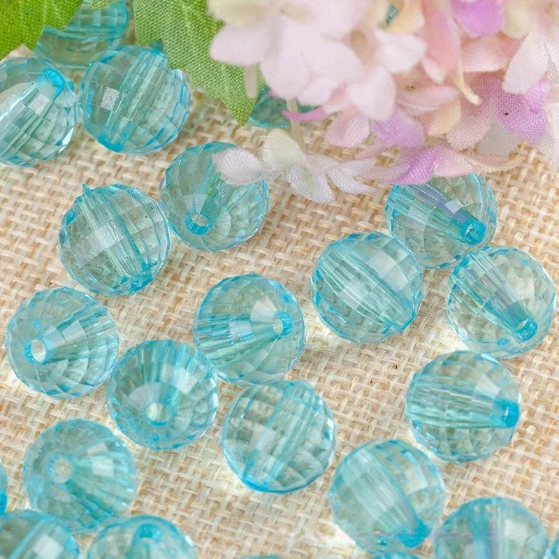 500g / bag of 6mm-20mm transparent earth bead 96 side acrylic bead door curtain A material DIY manual beading material