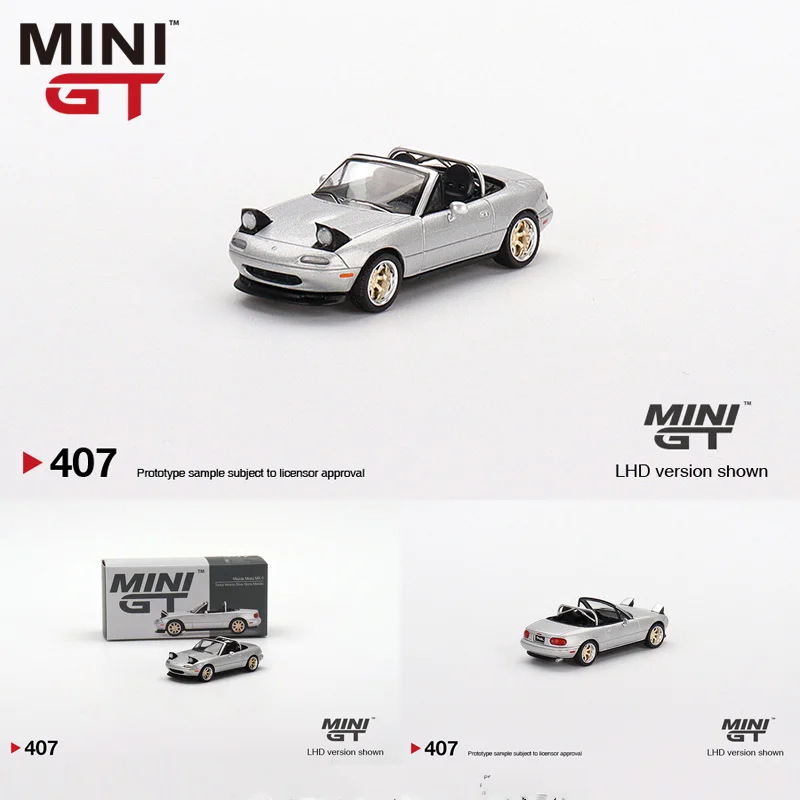 

1:64 MINI GT Mazda Miata MX-5 NA #407 модель автомобиля из сплава, подарочные украшения