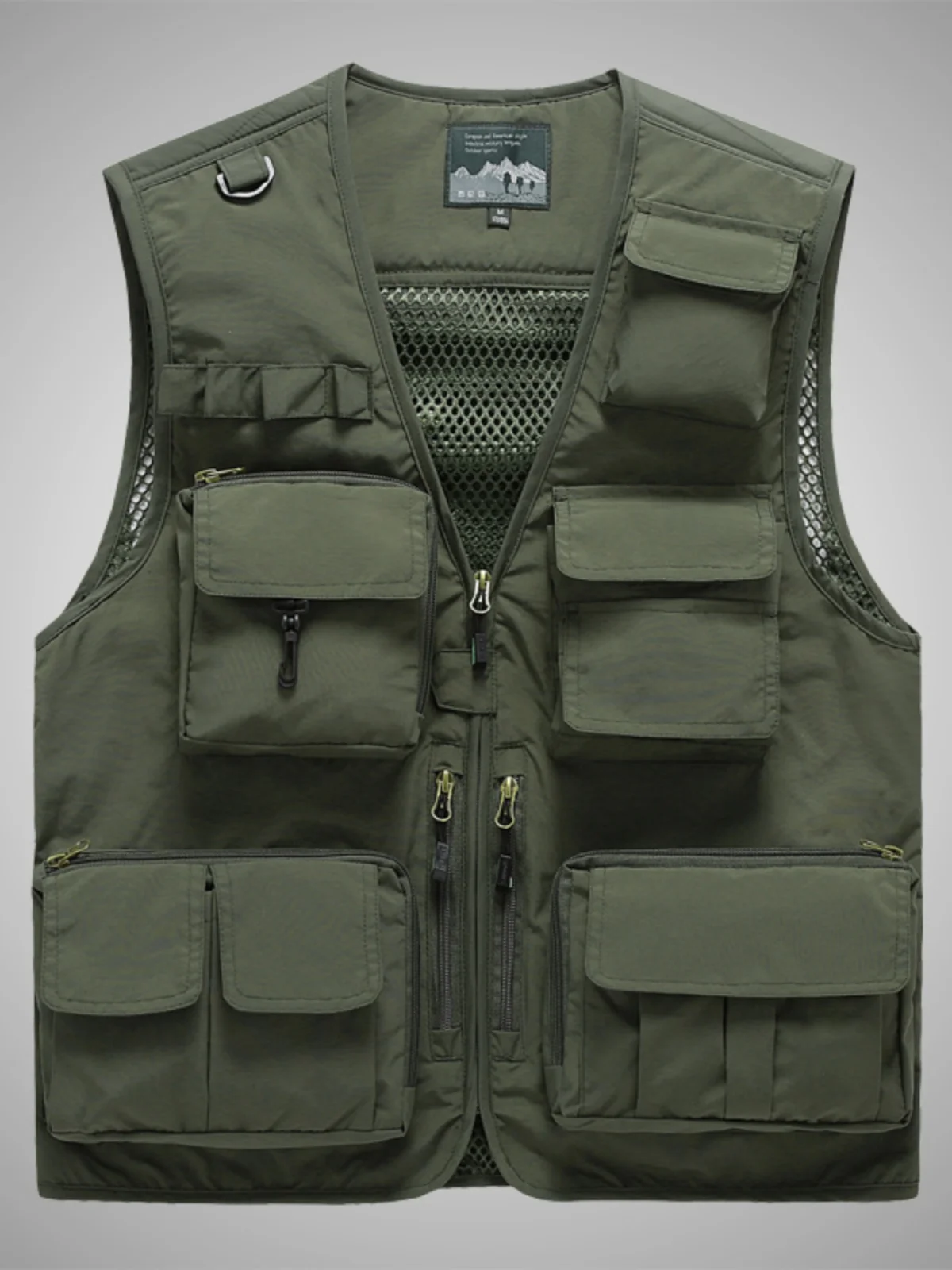 

Summer New American Retro Sleeveless V-neck Multiple Pockets Outdoor Cargo Vest Men's Fashion Breathable Nylon Casual Vest Tops