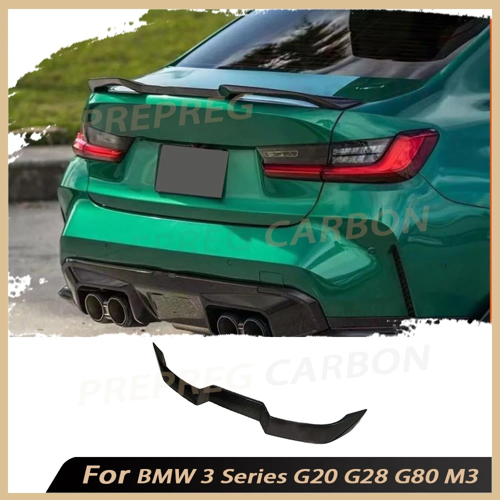 

Задний спойлер из углеродного волокна в стиле V, задний багажник, спойлер «утконос», крыло для BMW 3 серии G20 G28 G80 M3, седан 2020-2023, спойлер из АБС-пластика