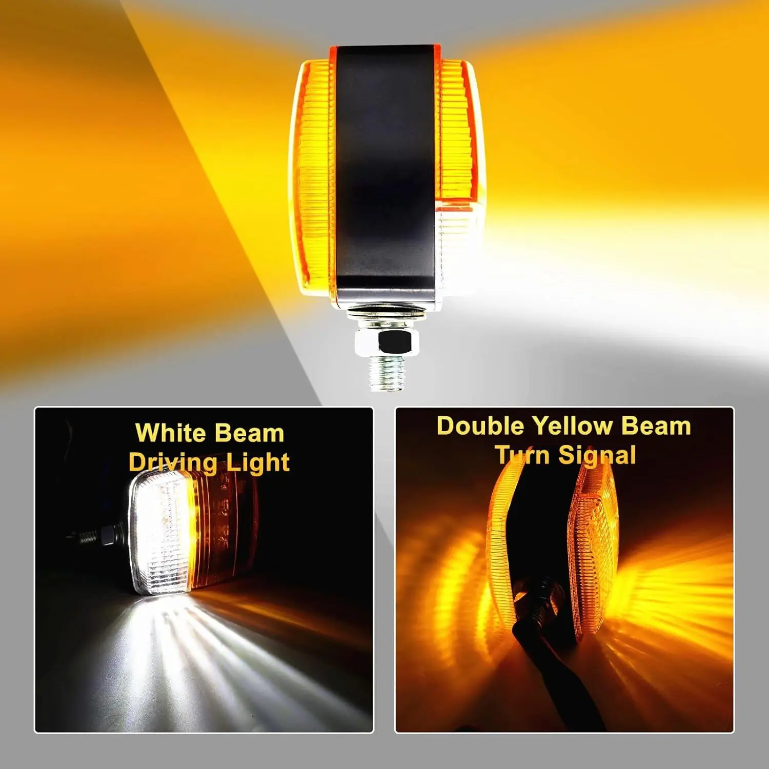 2pc 12-80V Forklift LED Lights Turn Signals Double Face For Truck Trailer Freight Square Amber White Truck Trailer Position Lamp