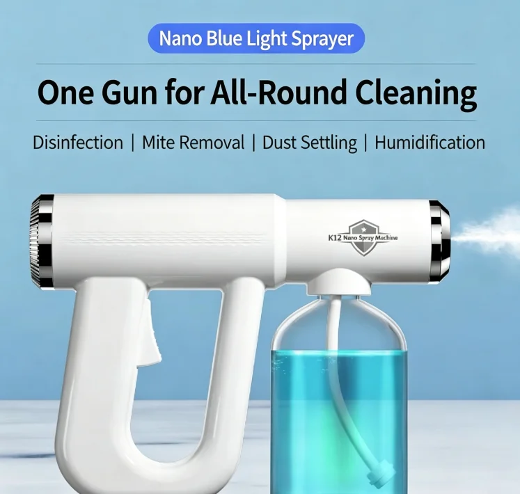 Blue Light Nano USB Rechargeable 300ML Wireless Steam Gun Barber Sprayer Portable Grooming And Styling Tool