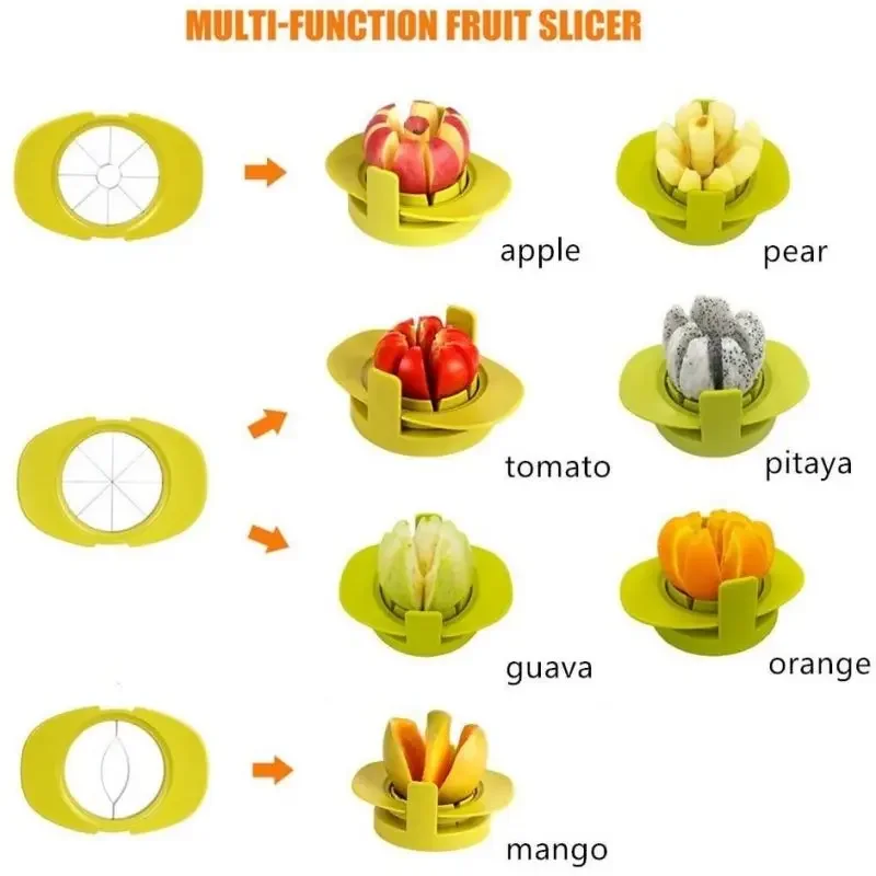 Press Type Stainless Steel Fruit Slicer Manual Simple Fruit And Vegetable Corer Easy To Clean Foldable Food Divider