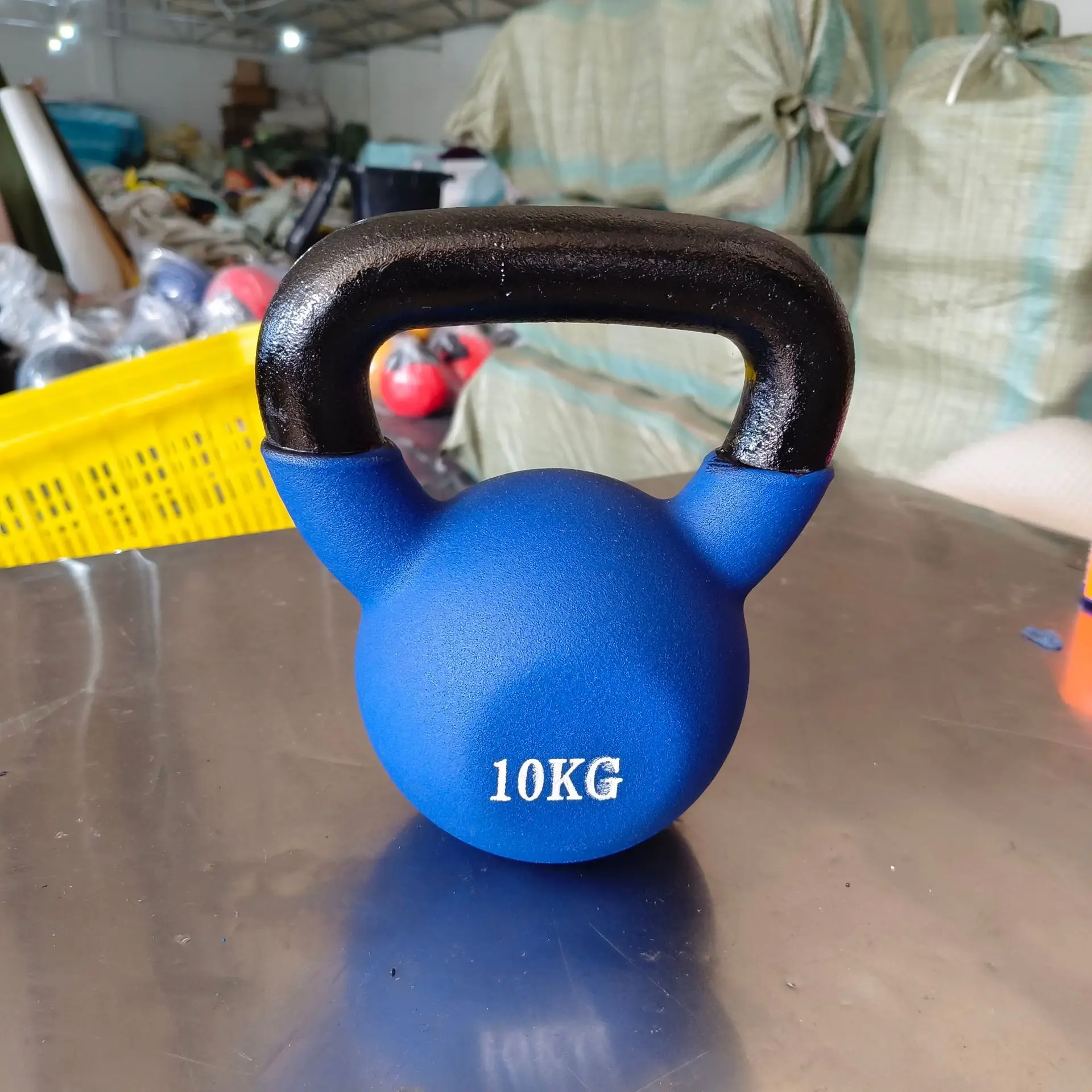 Cast Iron Kettlebell Powder Coated Anti-Slip Textured Handle Home Gym Strength Training Fitness Exercise Equipment