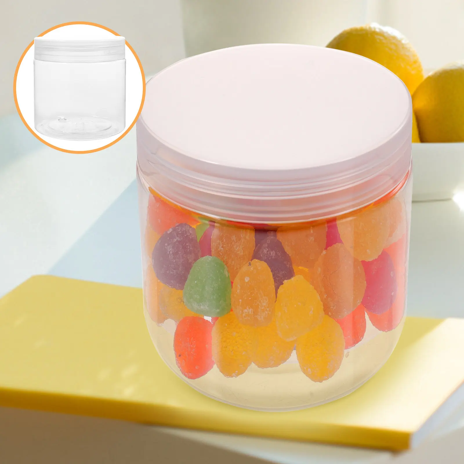 10Pcs Strong Pet Clear Storage Jar Airtight Seal Food Safe Transparent Container for Kitchen Pantry Cereals Coffee Tea Sugar