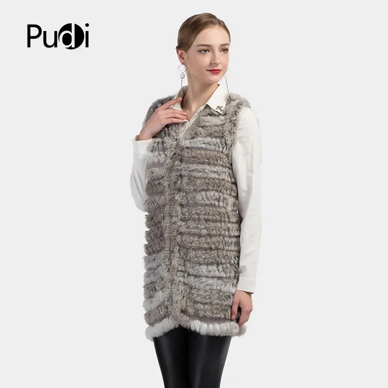 

New Women's Real Fur Vest Female Winter Rabbit Fur Jacket Coat Clothes VT7012