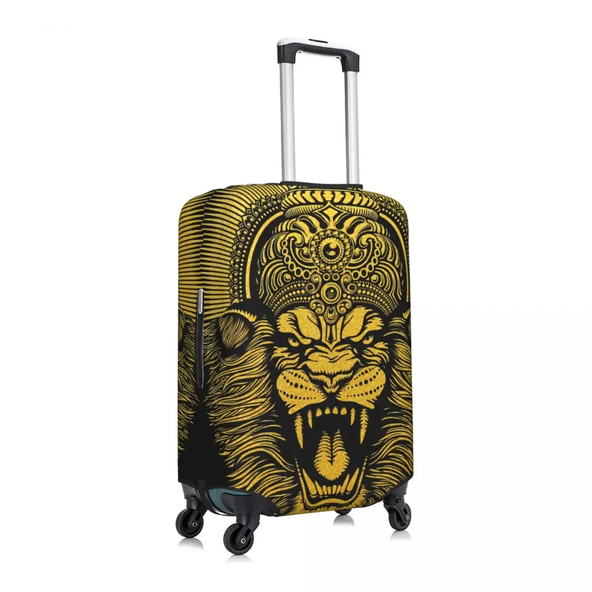 Narasimha In Gold Print Luggage Protective Dust Covers Elastic Waterproof 18-32inch Suitcase Cover Travel Accessories