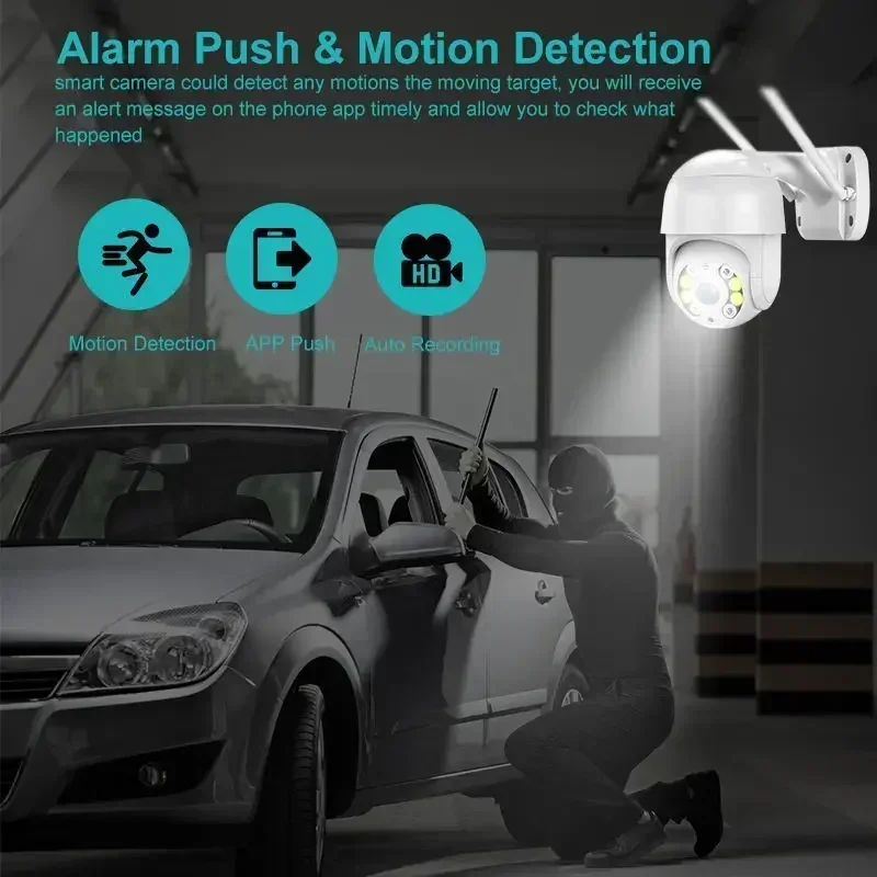 Wireless WIFI Camera 5MP Speed Dome Auto Tracking PTZ Camera Smart Home Outdoor Surveillance Monitor 8MP 4K IP Camera