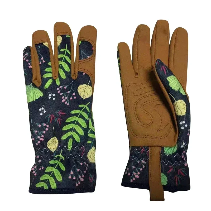 

Outdoor Yard Daily Work Womens Floral Gardening Gloves With Breathable