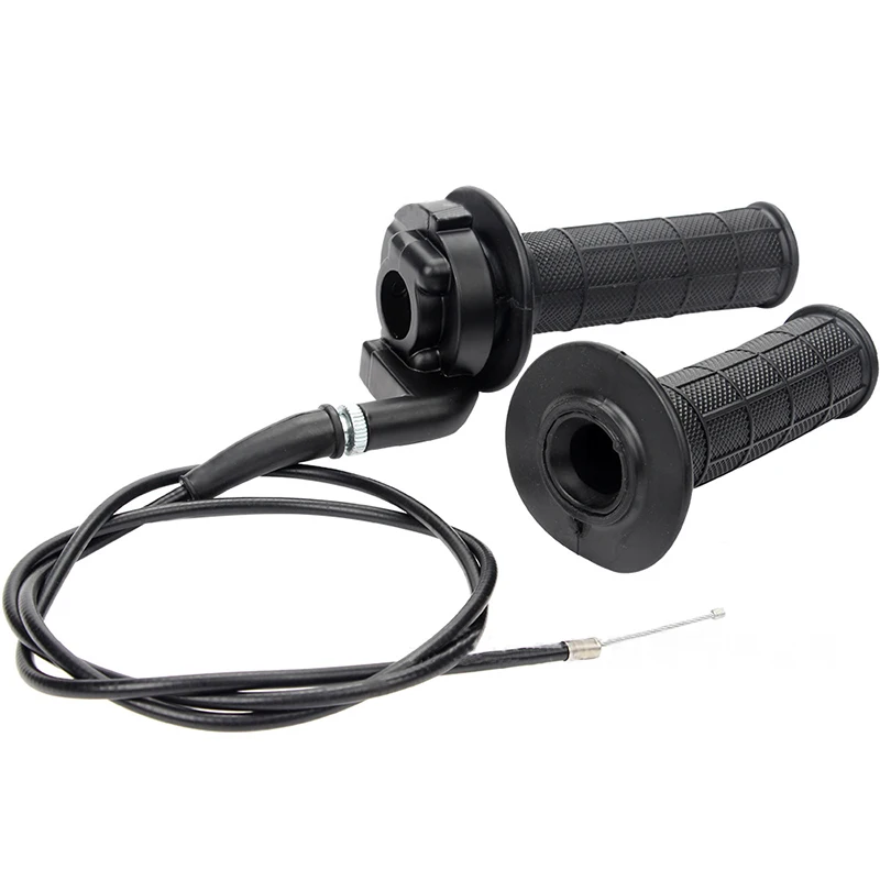 1 Pair 22mm Motorcycle Throttle Grip with Twist Cable Handle Bar Hand Grips For Pit Dirt Bike ATV Quad Motocross Racing