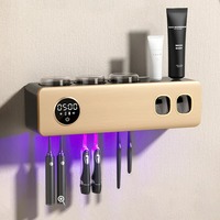 UV Toothbrush Holder Deep Sterilizer Toothpaste Squeezer Light Energy USB Charging Fast Drying Wall-mounted Bathroom StorageRack