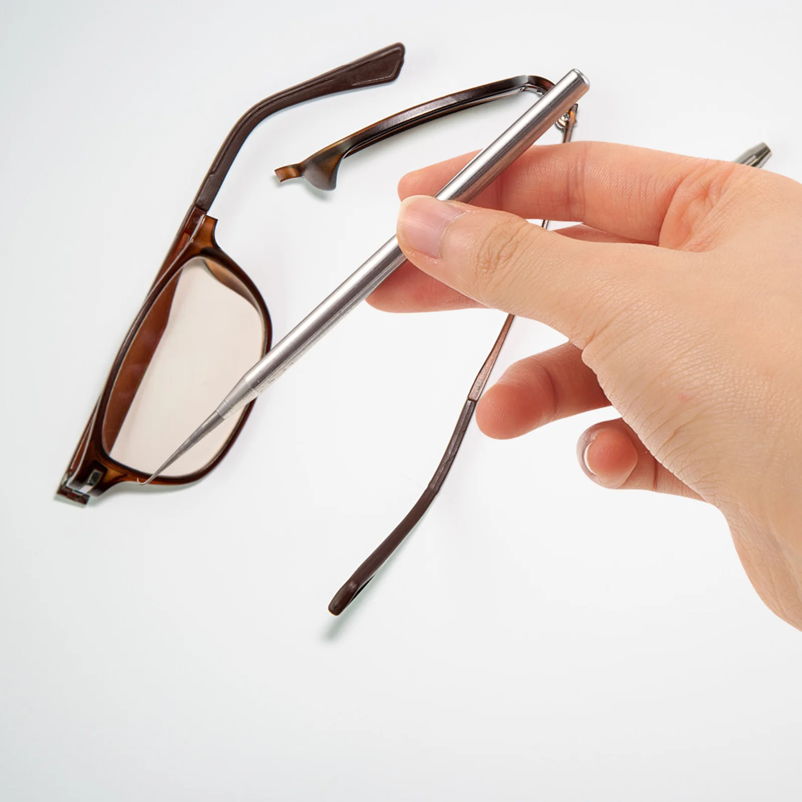 

2Pcs Stainless Steel Eyeglass Repair Hooks Needles for Half Frame Glasses Maintenance Tools Practical Reliable Portable Design