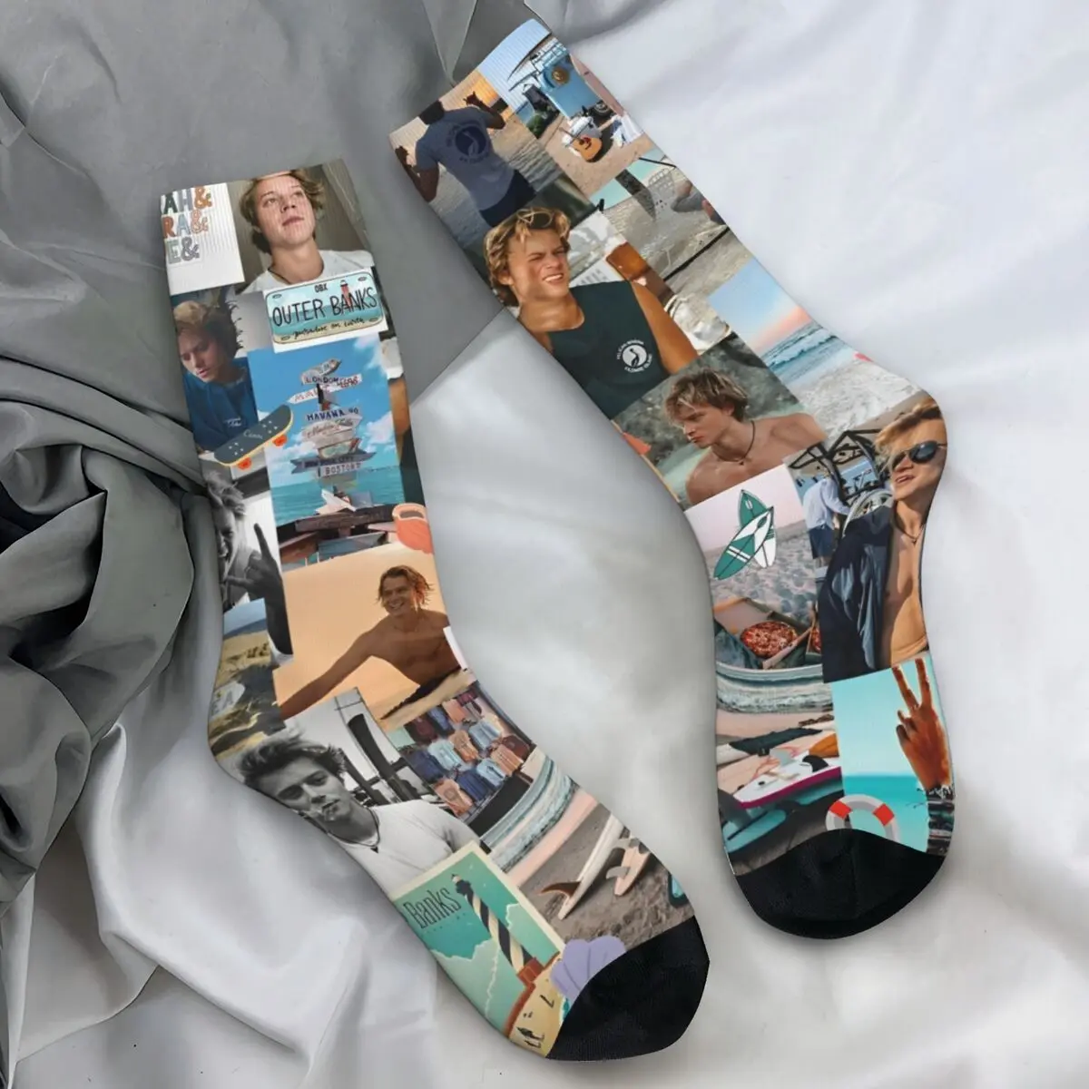 Jj Maybank Stockings Unisex Men Rudy Pankow Photo Collage Socks Soft Breathable Socks Spring Running Sports Anti Skid Socks