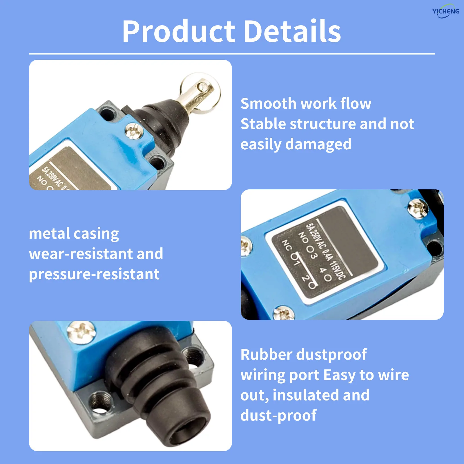 10Pcs Momentary Limit Switch Roller Lever CNC Mill Laser Plasma,high-quality material casing,durable,380V within,5A ,IP65