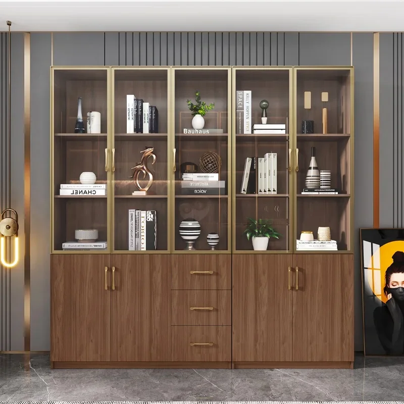 # l Walnut Bookcase Clear Multi Organizer Modular Nordic Cabinet Modern Cube Wooden Storage Shelf For Living Room Storage