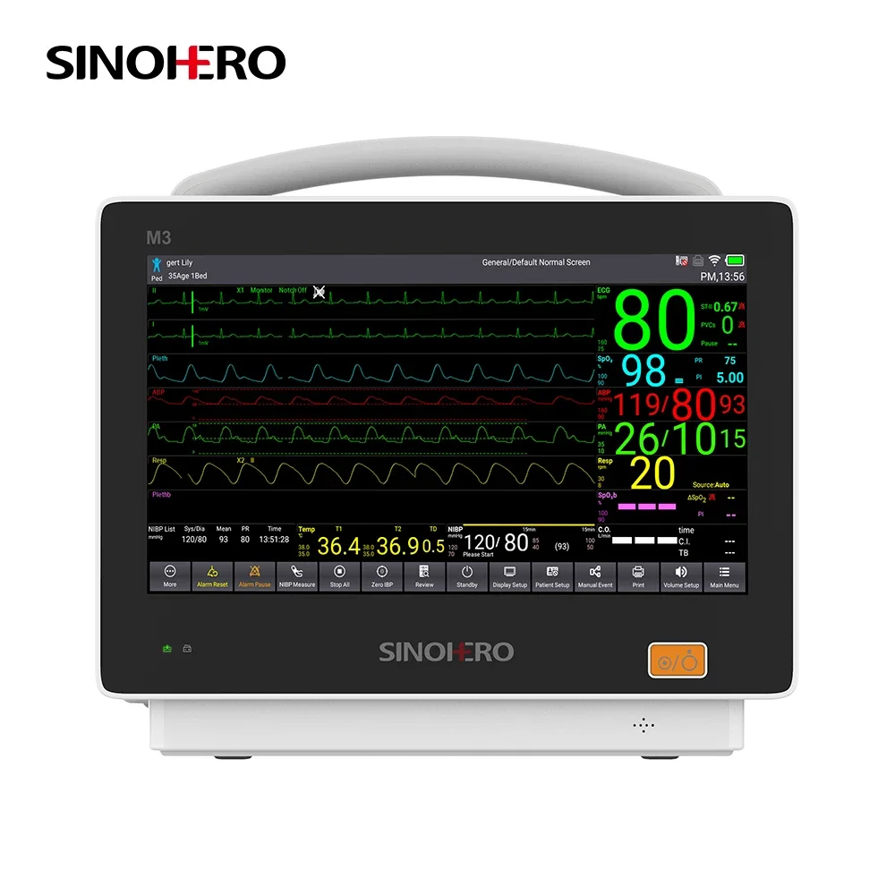 M3 13.3'' HD Touch Modular Patient Monitor Multi Parameters ECG NIBP SPO2 TEMP RESP PR IBP ETCO2 Protable Vital Signs Monitor