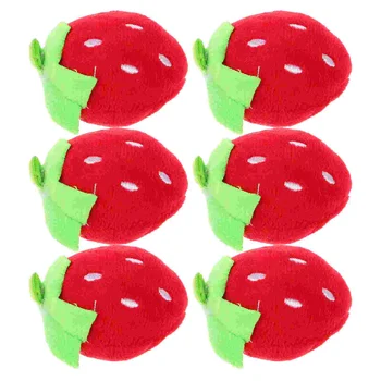 6 ชิ้นสตรอเบอร์รี่ของเล่นสําหรับทารกตุ๊กตาหมอนจํานวนมากสุนัขเนอสเซอรี่ตกแต่งบรรจุโยน