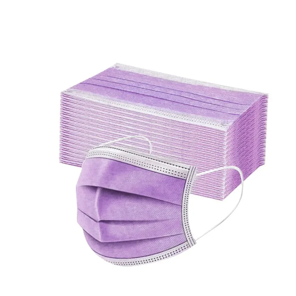 Picture 4: 50PCS Women Man Solid Mask Disposable Face Mask 3Ply Ear Loop Anti-PM2.5 Mask