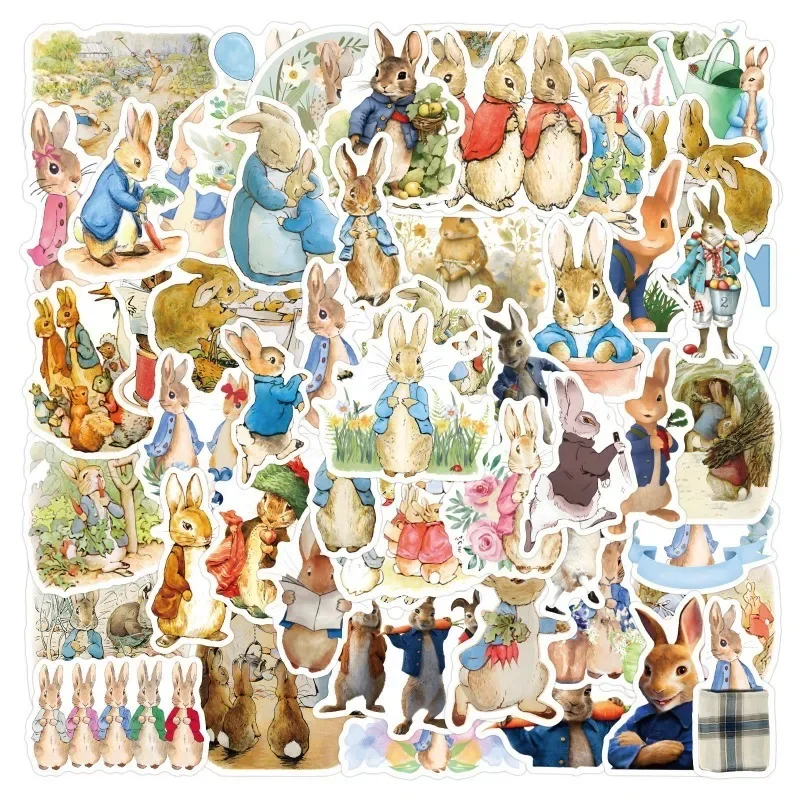 55pcs Books Peter Rabbit Cartoon Graffiti Stickers Suitcase Water Cup Stationery Refrigerator Mobile Phone Decoration Decals